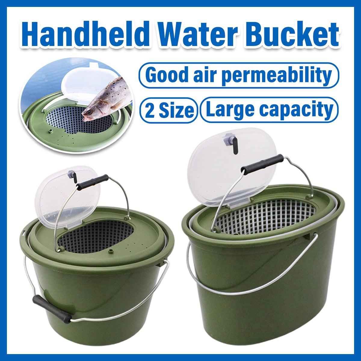 Portable Double Live Fish Bucket Breathable Fish Storage Container for Fishing - S