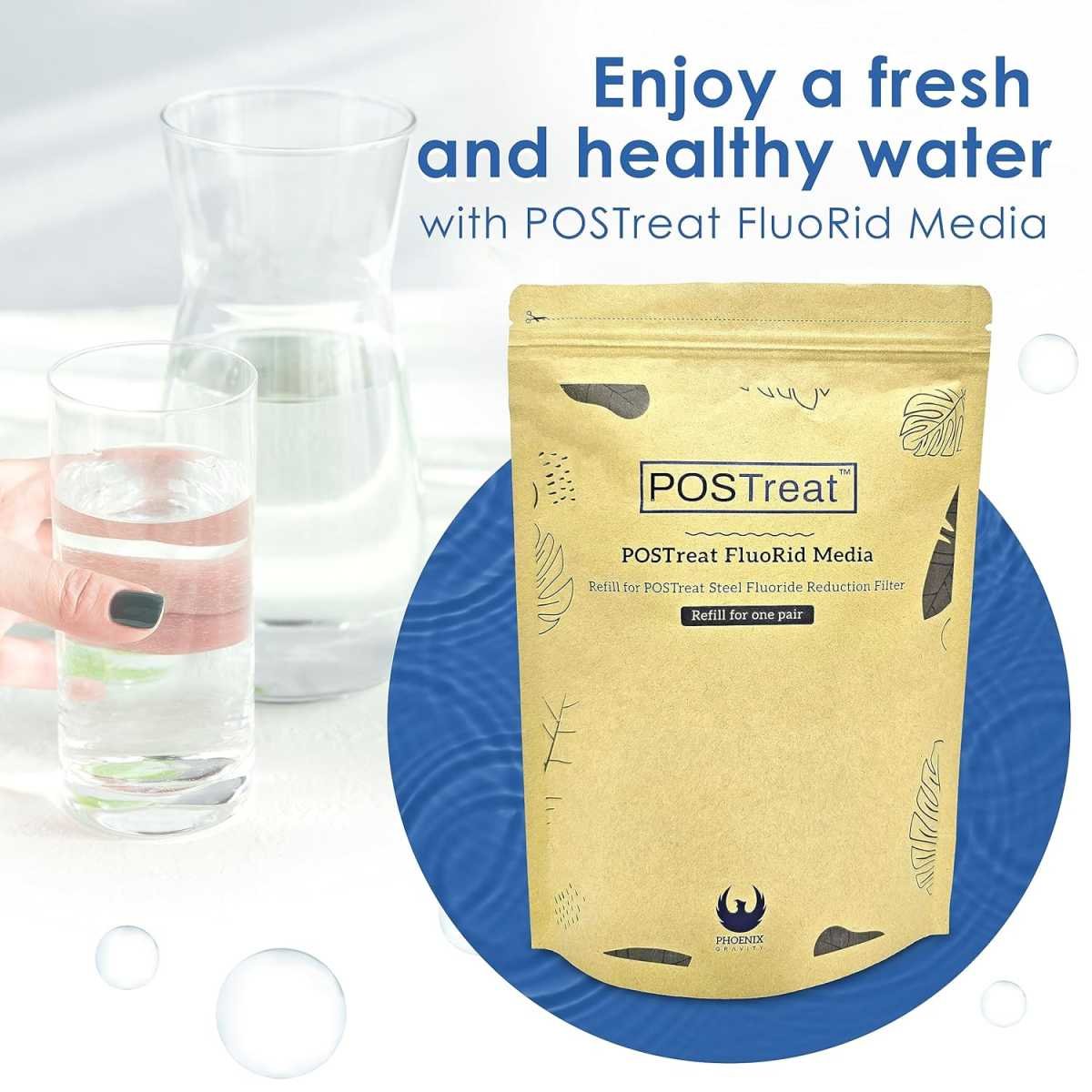 POSTreat FluoRid Media Refill -Fluoride Filter Media-Phoenix Gravity
