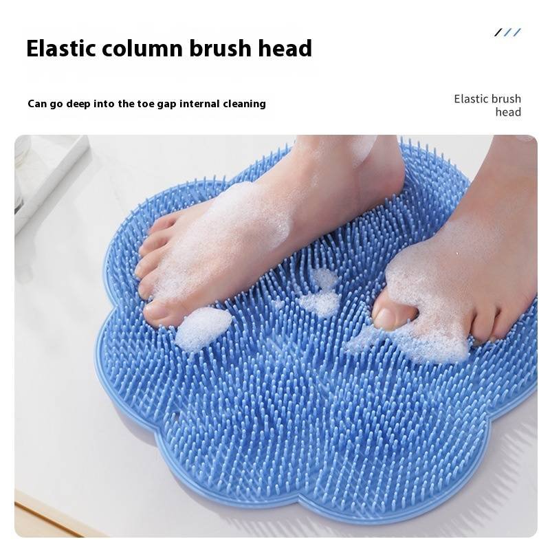 2-PCS Pink cat PAWS Non-Slip TPE Shower Mat with Foot Scrubber and Suction Cups Large Massage Bath Mat for Bathroom 30cm x 30cm