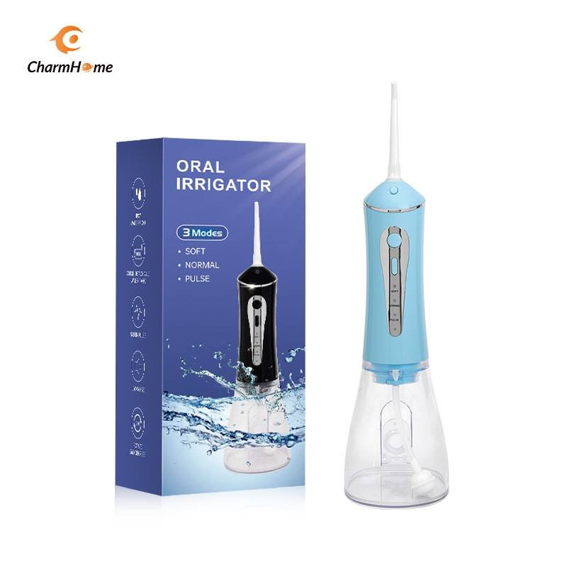 CharmHome Portable Oral Irrigator - 3 Modes, 140 PSI, IPX7 Waterproof(Blue)