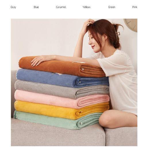 200*230CM Grey Ultra-Soft Dual-Sided Waffle & Plush Fleece Blanket - Large Cozy Throw for Bed & Sofa