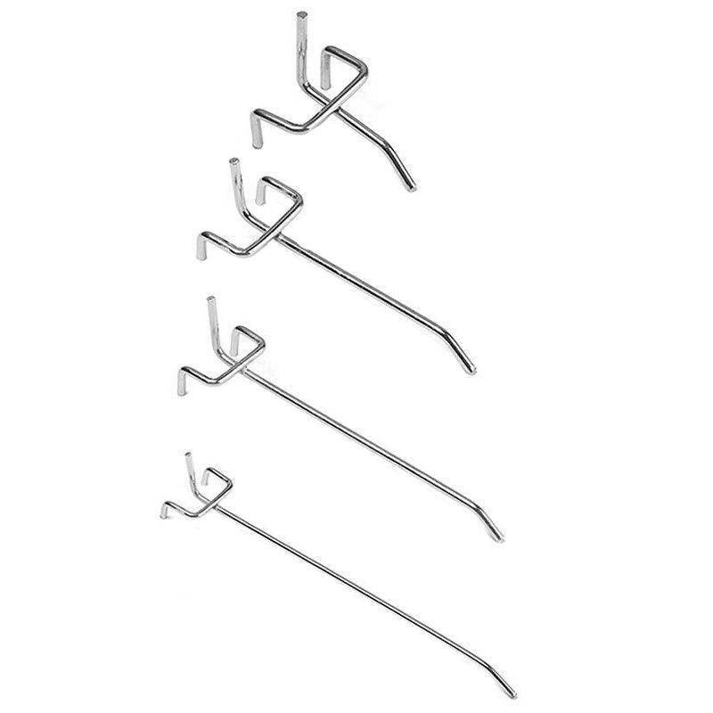 50X Pegboard Hooks Metal Panel Valcano Peg Board Hook Steel 50 100 150 200 Mm - 10CM