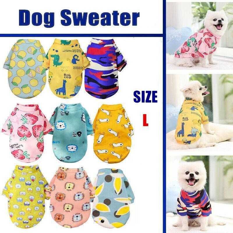 L Size Cute Pet Dog Warm Jumper Sweater Clothes Puppy Cat Knitwear Knitted Coats Winter - Green Lion