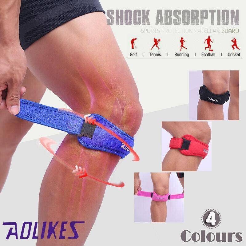 Aolikes Knee Strap Patella Jumper Gel Runner Tennis Sports Brace Support - Blue