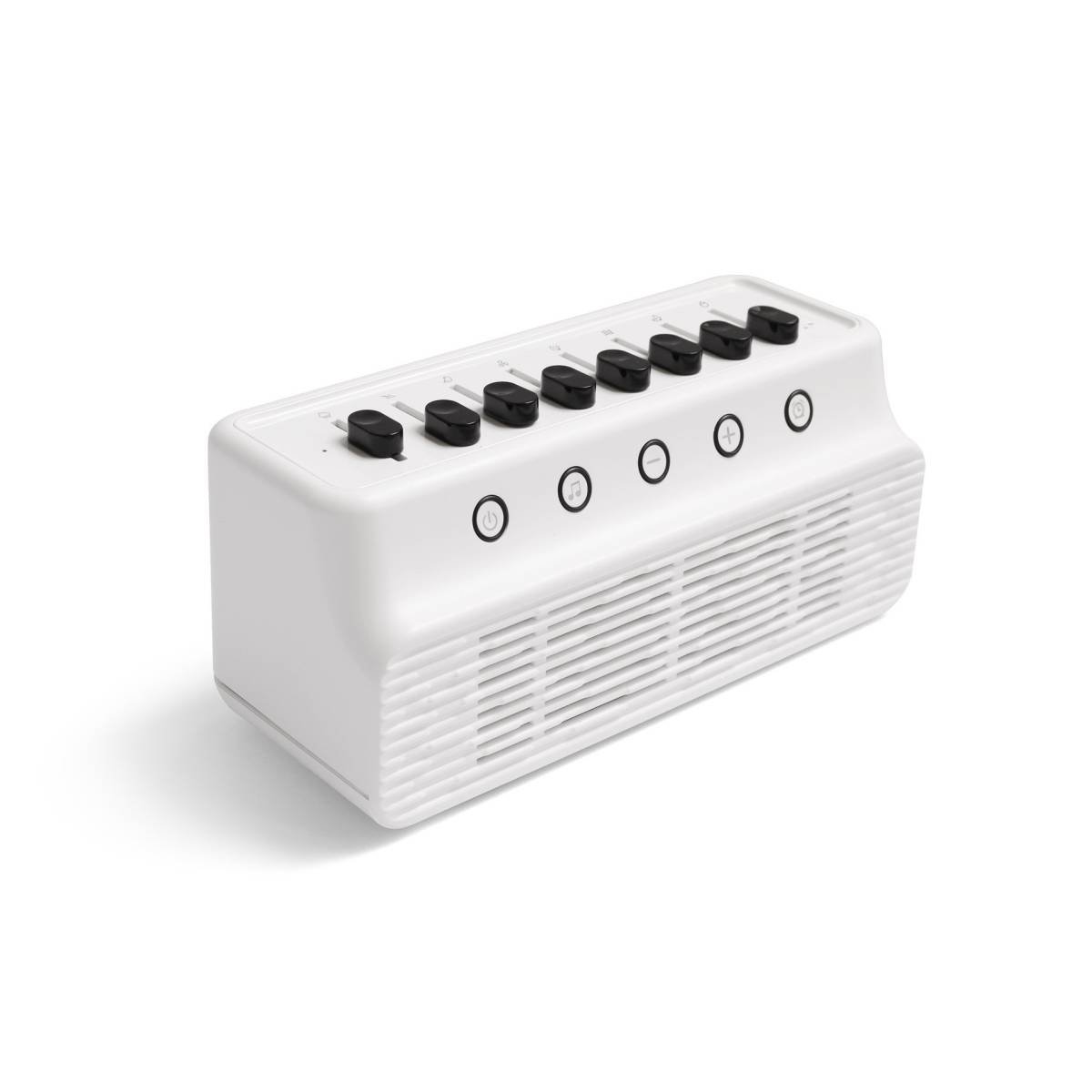 Retro White Noise Sound Machine & Bluetooth Speaker - 8 Nature Sounds, Smart Timer(Black and white)