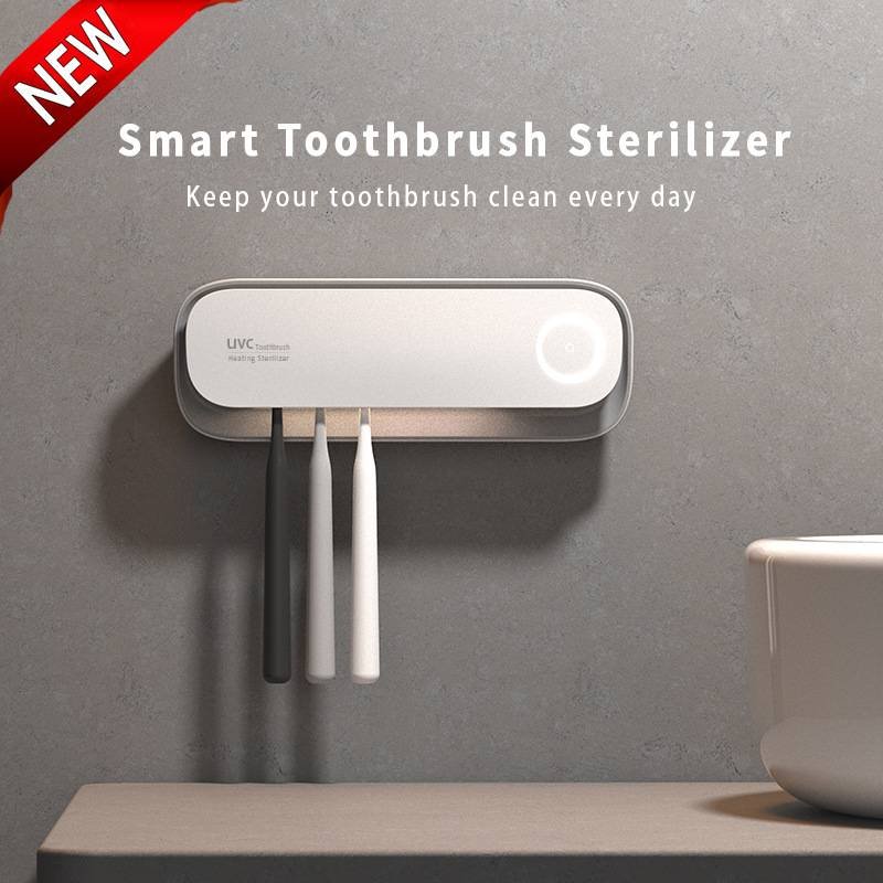 Smart UVC Toothbrush Sterilizer & Holder with Heat Drying, Radar Sensor Night Light(white)