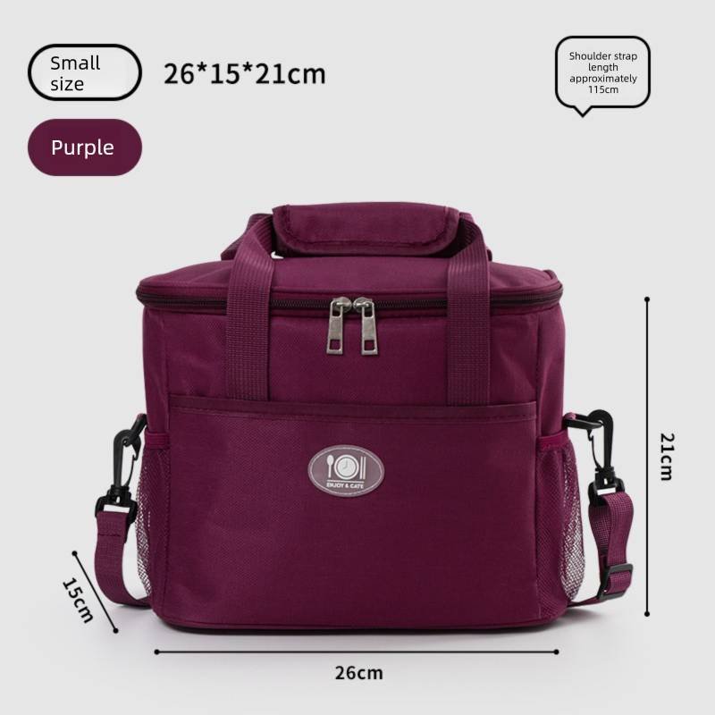 Insulated Lunch Bag Thermal Cooler Tote with Adjustable Shoulder Strap Waterproof Lining for Work School & Picnics Purple Small