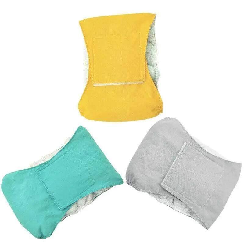 L Male Dog Puppy Nappy Diaper Belly Wrap Band Sanitary Pants Underpants - Yellow