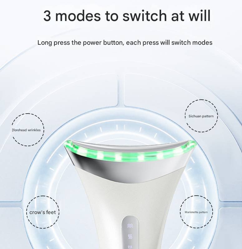 MJ-400 white Rechargeable EMS Facial & Neck Sculpting Device - 3-in-1 LED Light Therapy Massager(Three colors)