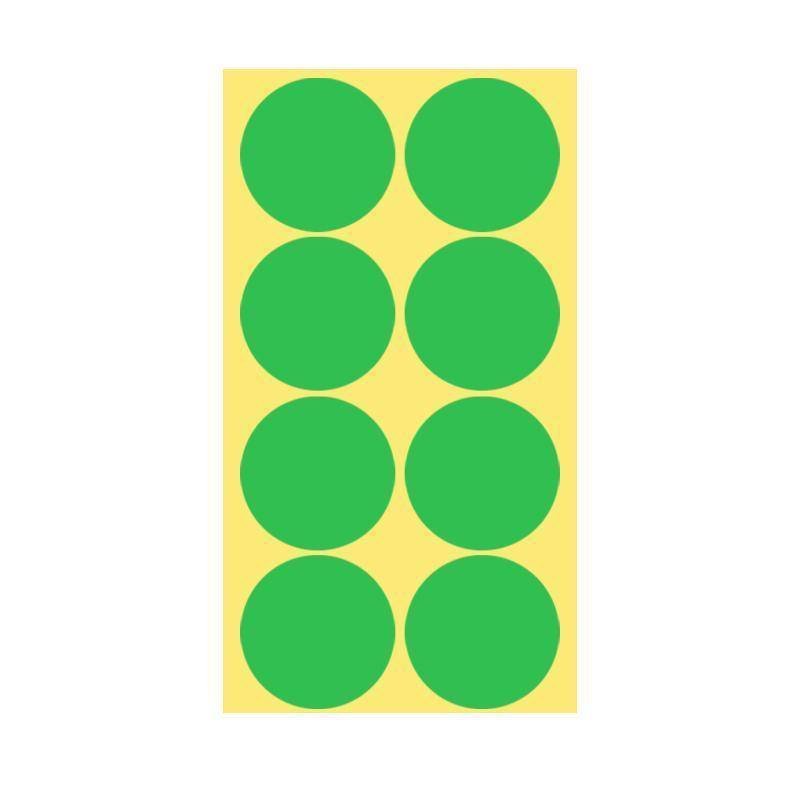 8/13/25/50mm Sticker Dots Adhesive Round Labels Circular Scrapbooking Light Green - 25mm 40 Dots - 5 Sheets