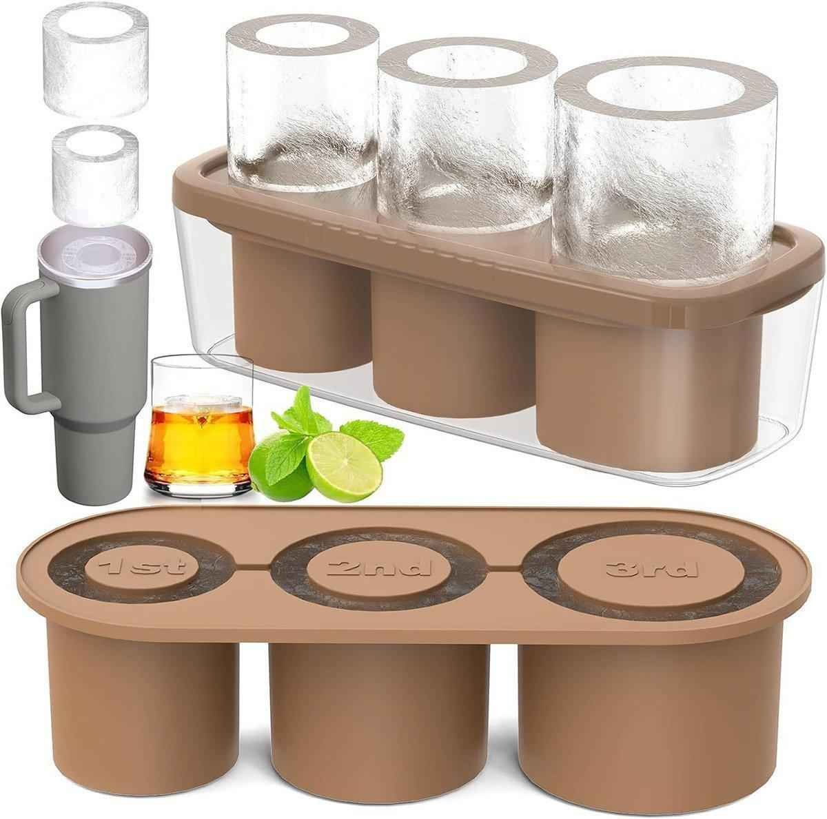 Silicone Ice Cube Tray for 20oz 30oz 40oz Tumbler Easy Release Reusable Mold - Coffee