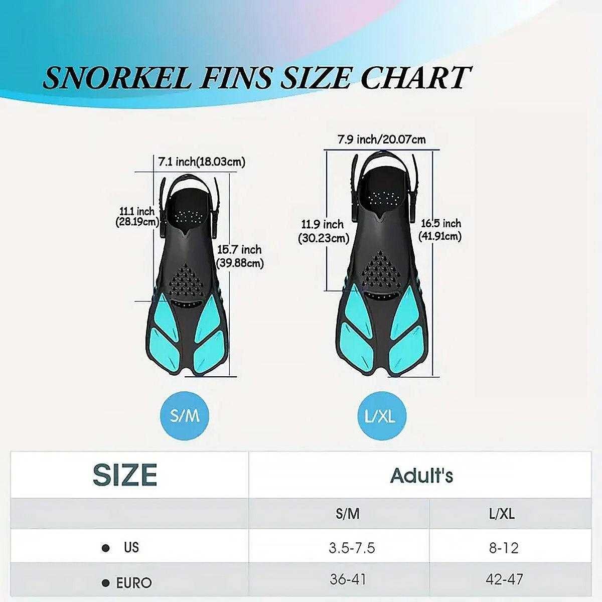 Adjustable Diving Flippers Swim Fins for Snorkeling Freestyle Training Gear - Blue-S/M