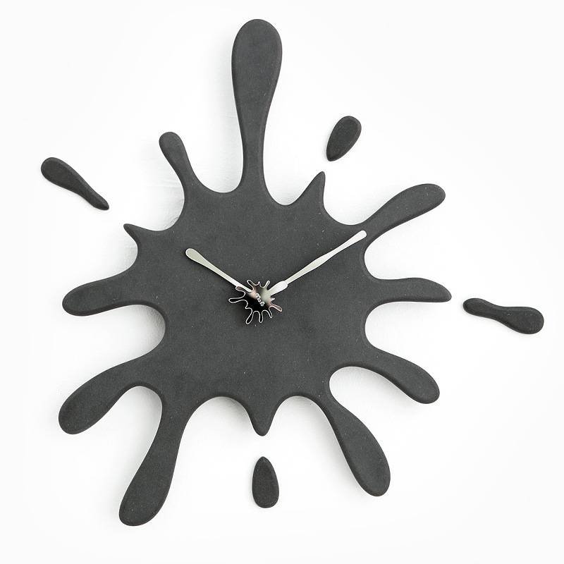 Creative Splatter Design Wall Clock - Silent Movement, Modern Decorative Timepiece(black)