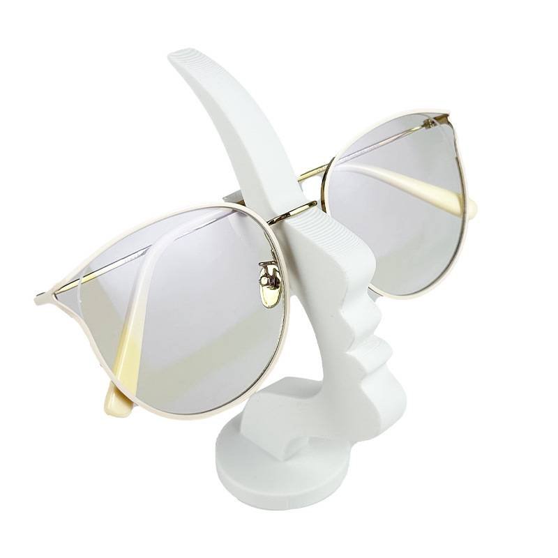 3-Pack White Abstract Face Eyewear Stand – Sculptural Desk & Nightstand Display (13.7 * 5CM)