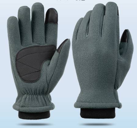 L Navy Blue Winter Fleece Touchscreen Gloves - Warm & Water-Repellent for Cycling & Outdoor Sports