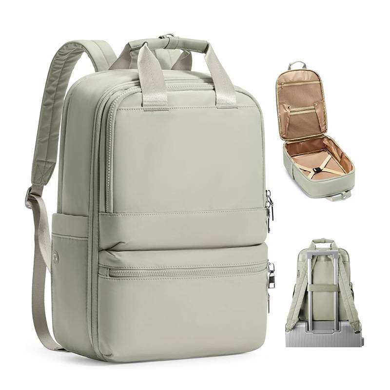 Green Large Capacity Travel Laptop Backpack - Sleek Business Shoulder Bag with Padded Compartment