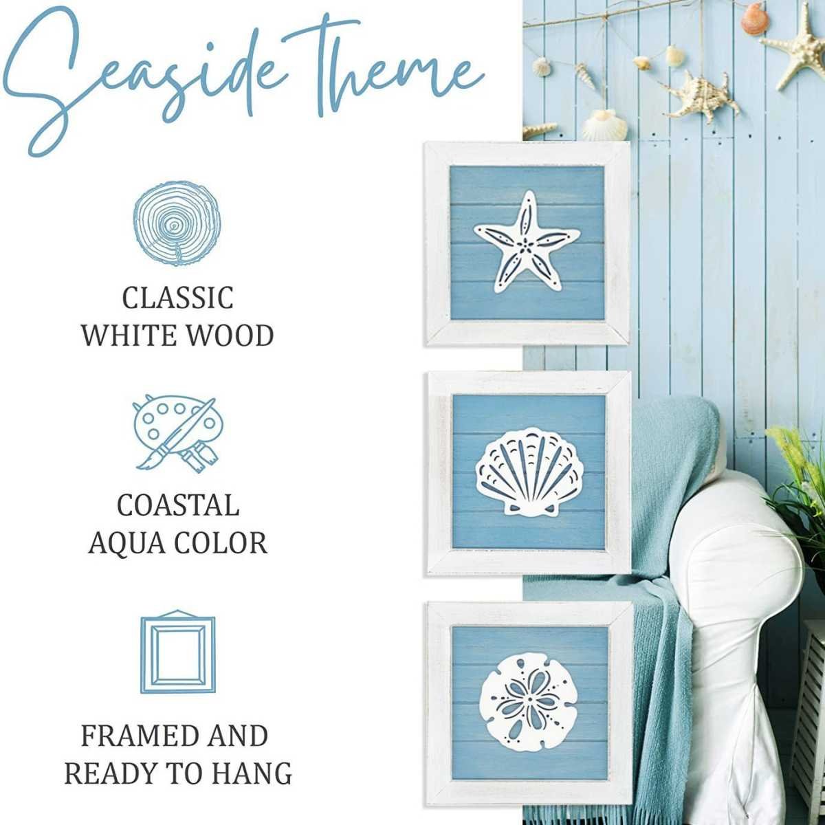 Nautical Theme Bathroom Sign - Decorative Hanging Plaque for Bathroom