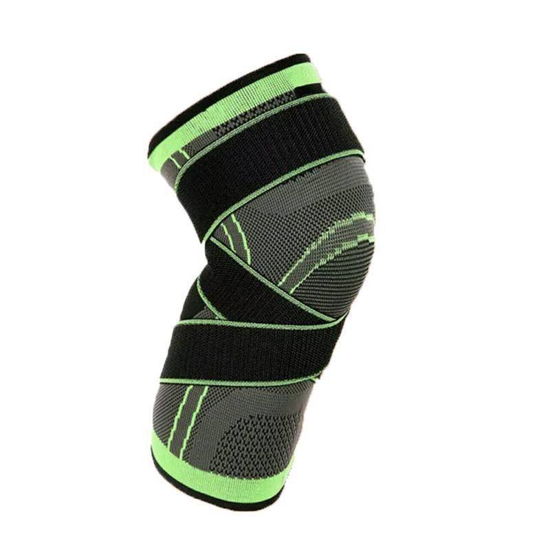 3D Weaving Knee Brace Breathable Sleeve Support Running Jogging Joint Pain Leg Green - Green-XL