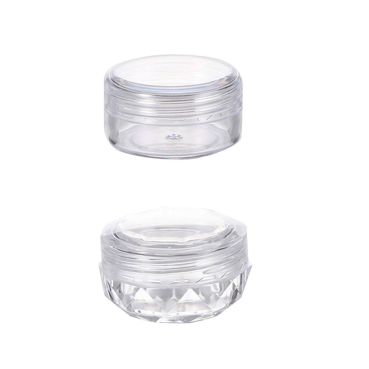 Cosmetic Cream Jar Bottle 50PCS 5g Transparent Round Refillable Sample Container - White Flat Lid Jar