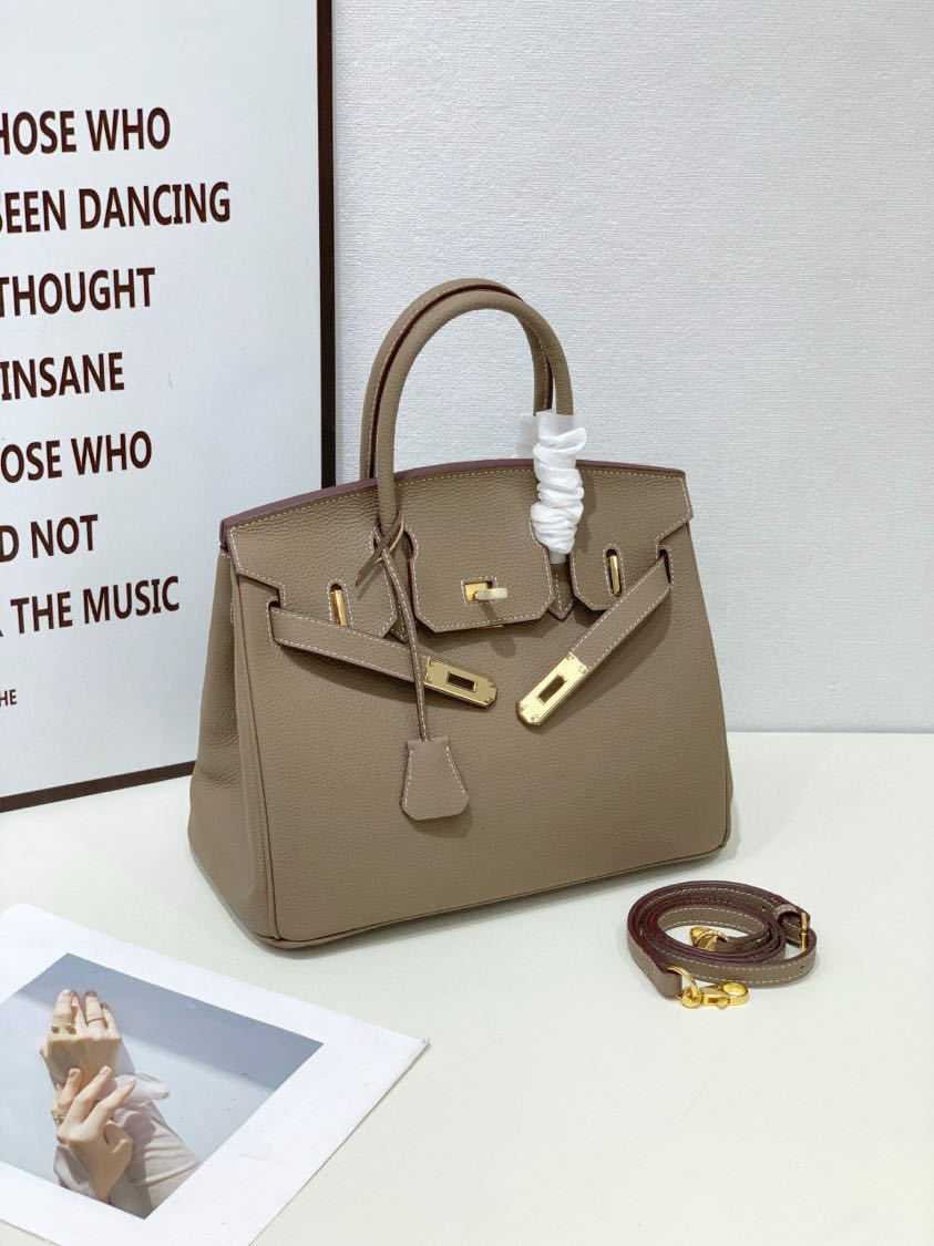 2025- Euro-american Elegant Crocodile Leather  Handbag Bag - Birkin 35,elephant gray,palladium Hardware