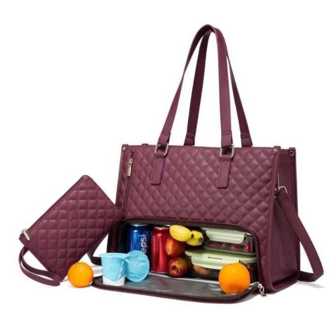 Wine red Insulated Lunch Bag and Laptop Cooler - Perfect for Keeping Food Fresh