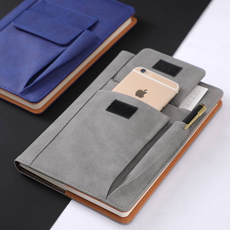 Blue A5 Multi-Functional PU Leather Notebook with Pockets – Office Planner and Journal