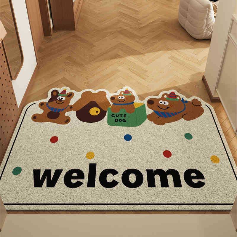 Box Puppy Alien Set of 2 Cartoon PVC Coil Entrance Mats - Non-Slip Dirt Trapping Door Mats (50x80cm)