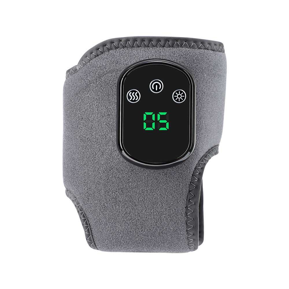 Rechargeable Electric Heating Ankle Brace with Vibration Massage - 5 Heat Levels & 3 Massage Modes(Grey)