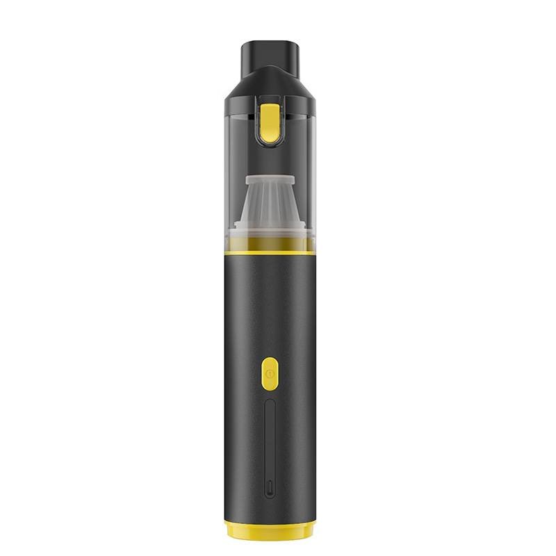 Portable Cordless Handheld Vacuum Cleaner - 16000Pa Suction, 3x2000mAh Battery, Multiple Attachments(Black and yellow)