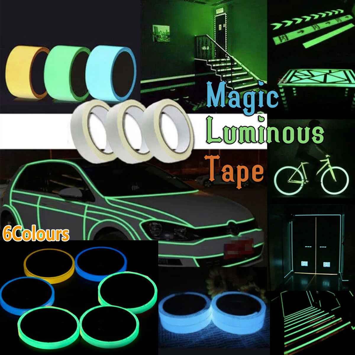 2cm x 3m Glow in the Dark Fluorescent Tape Self-Adhesive Strip for Marking and Decor - Green 2cm*3m