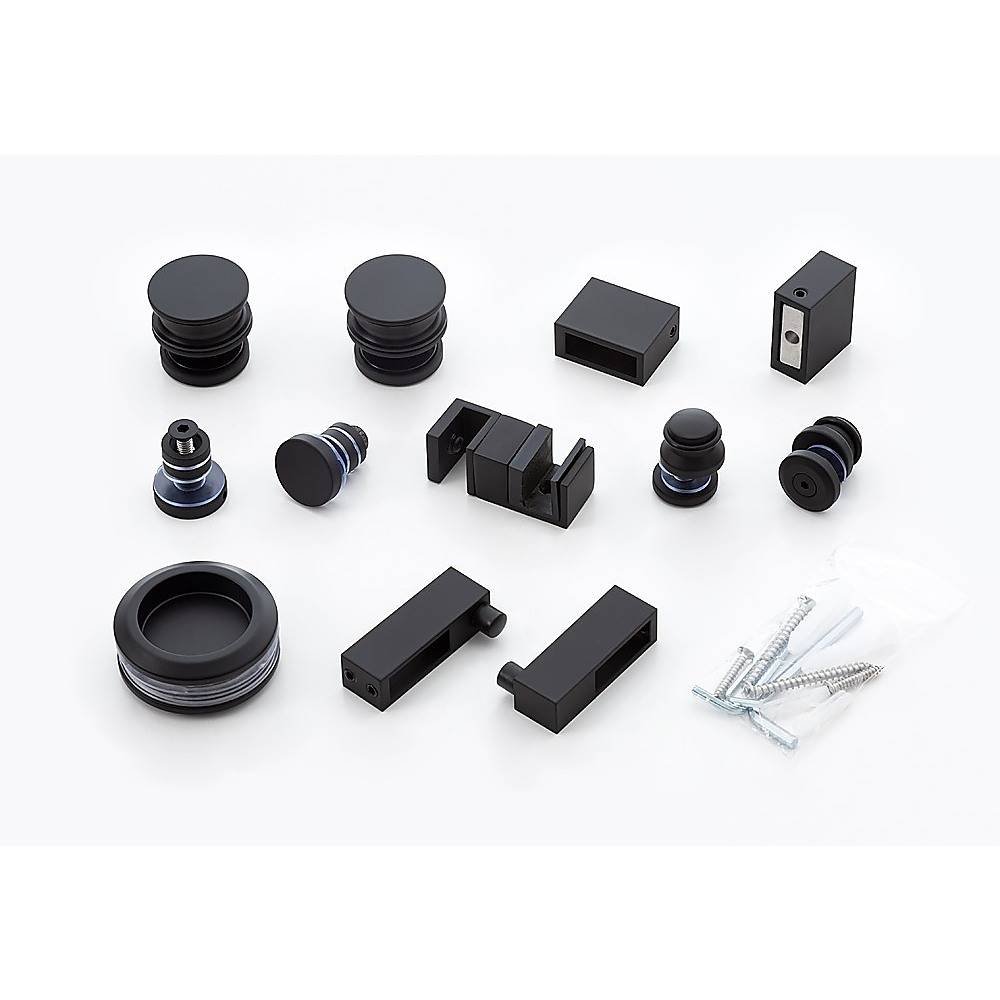 140x90cm Frameless Glass Sliding Corner Shower – With Black Rail and Wall channel for Contemporary Bathrooms