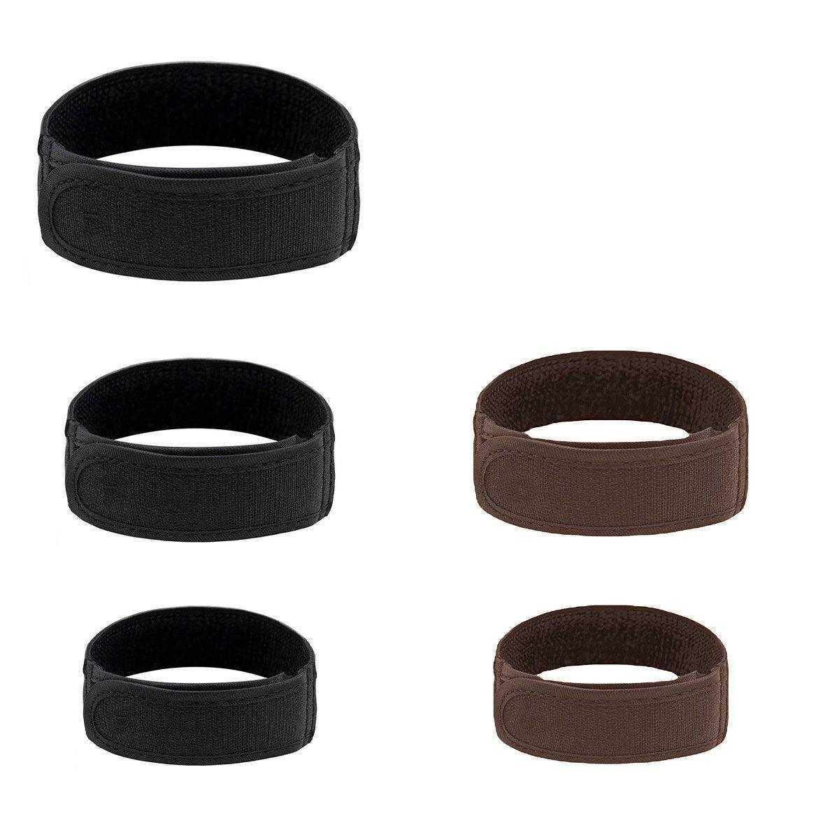 Adjustable Elastic Nylon Belt No Buckle Velcro Leisure Convenient Waistband - Brown-M