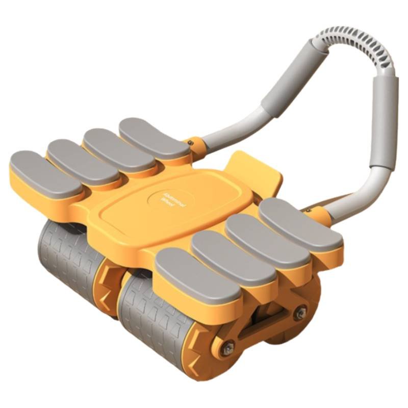 Orange 4-Wheel Automatic Rebound Ab Roller with 8 Elbow Support - Core Trainer  for Home Abdominal Muscle Workout (Beginner-Friendly)
