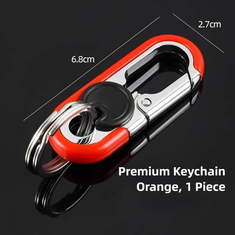 3pc Red Durable Zinc Alloy Carabiner Keychain – Secure Twist Lock & Dual Key Rings
