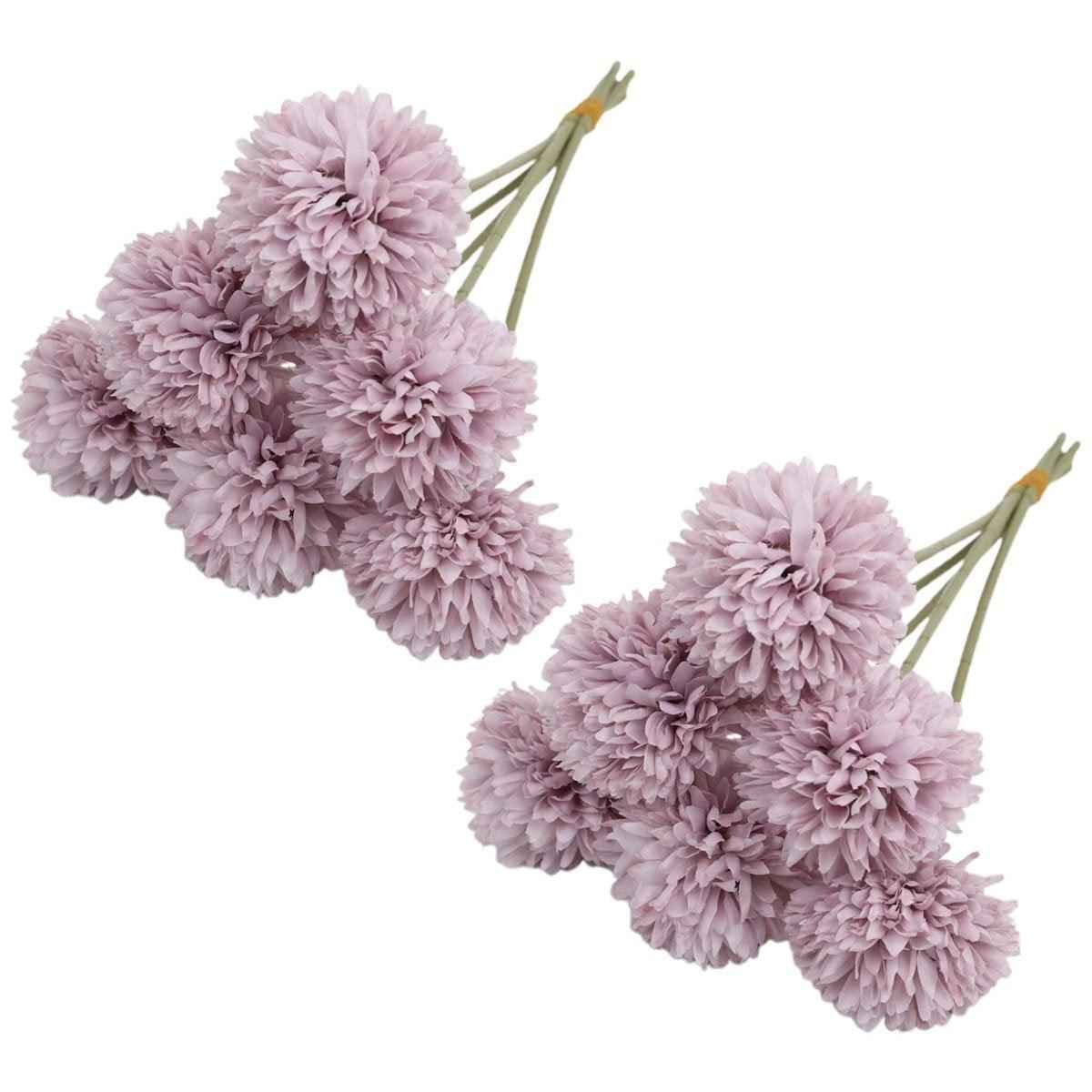 12pcs Artificial Dandelion Fake Flower Simulation Arrangement Desktop Decoration - Blue