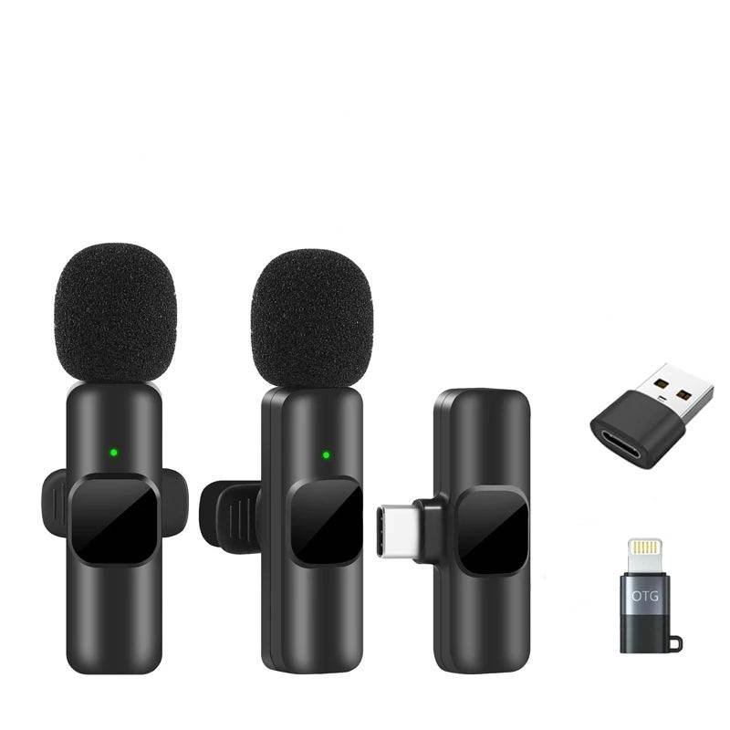 Wireless Lavalier Microphone for iPhone Android Live Recording