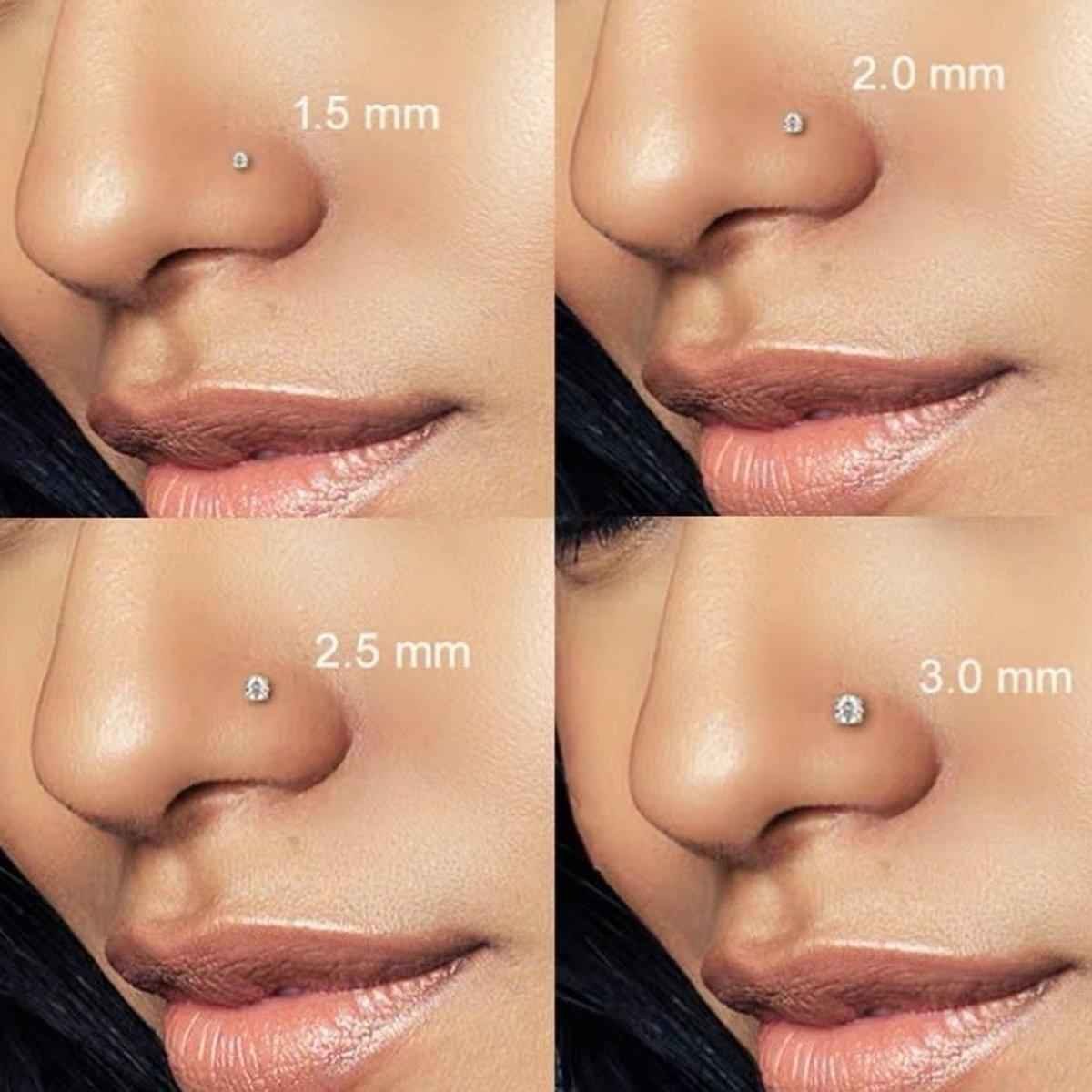 Stainless Steel Nosepiece with Gold Nose Stud Stylish Piercing Jewellery Women - Straight Rod-2mm