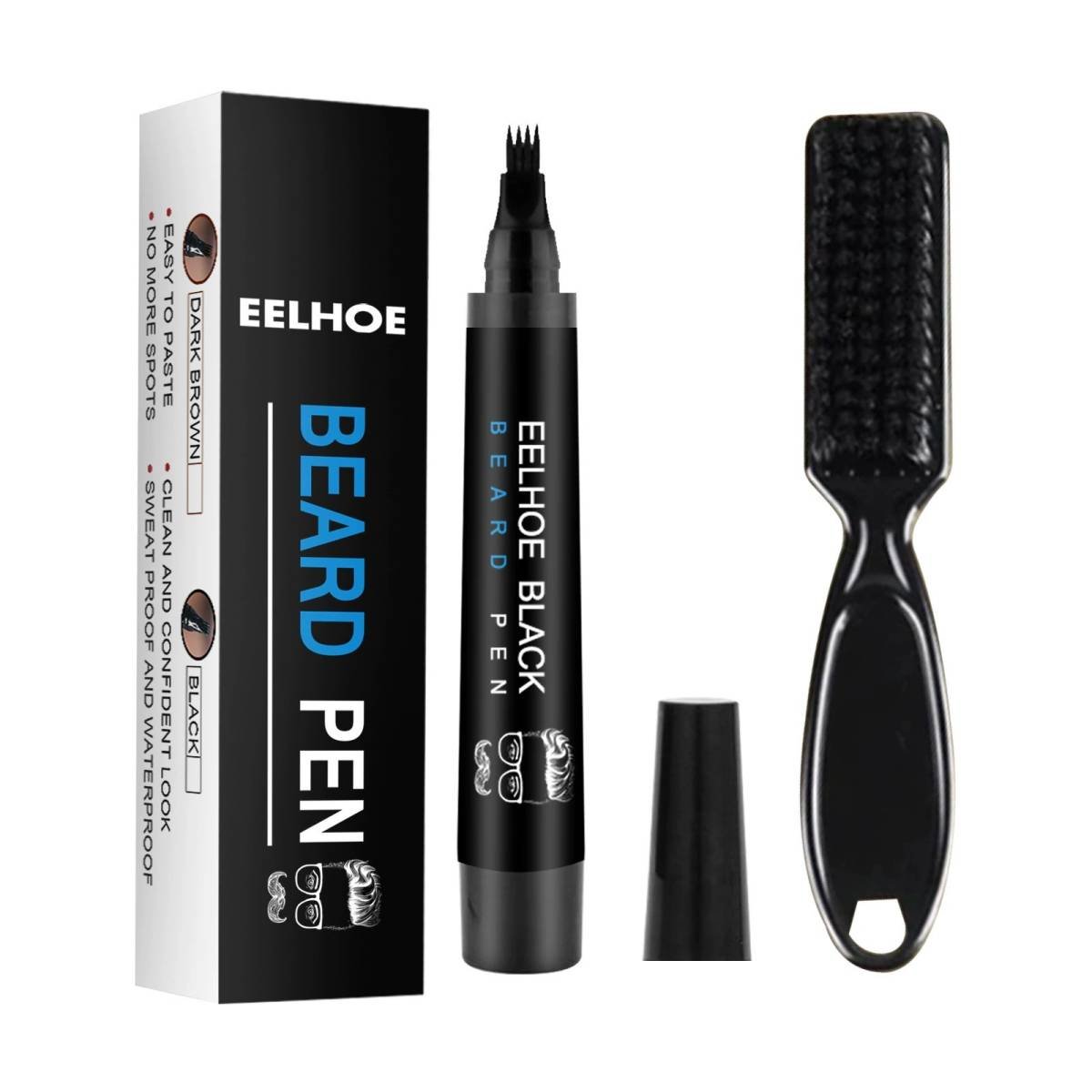EELHOE Beard Pen Filler Kit - Waterproof & Sweatproof for a Natural Fuller Look