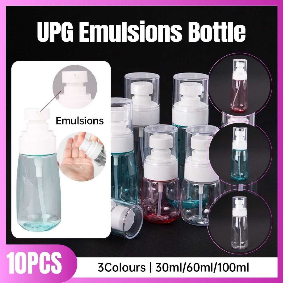 10pcs Portable Travel Emulsion Dispenser Bottle Press Pump Refillable Containers - Blue-30ml