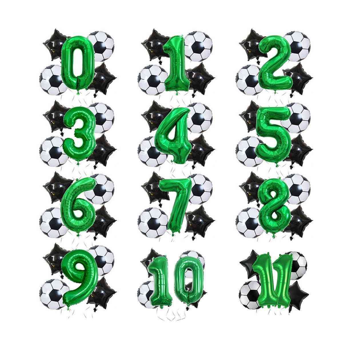 32 Inch Green Soccer Balloons 5 Pieces Set World Cup Birthday Party Decoration - 1