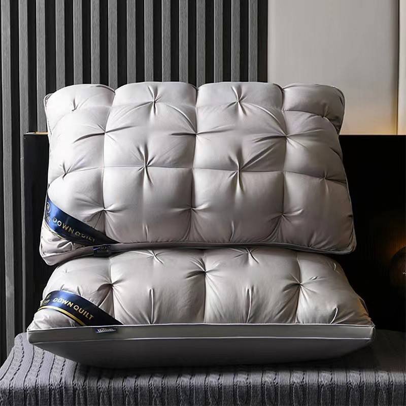 Grey Luxury Adjustable Bed Pillow Set (2-Pack) - Hotel Quality Down Alternative for Ultimate Neck Support & Comfort