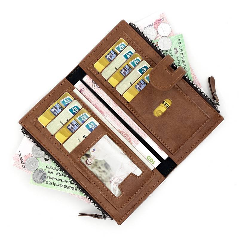 Red Women's Stylish Long Wallet - Multi-Card Slot PU Leather Clutch with Phone Pocket & Coin Zipper