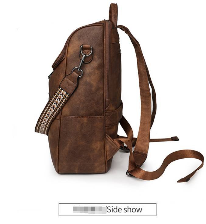 Yellow Stylish Anti-Theft Backpack for Women - Vintage PU Leather Convertible Rucksack & Shoulder Bag