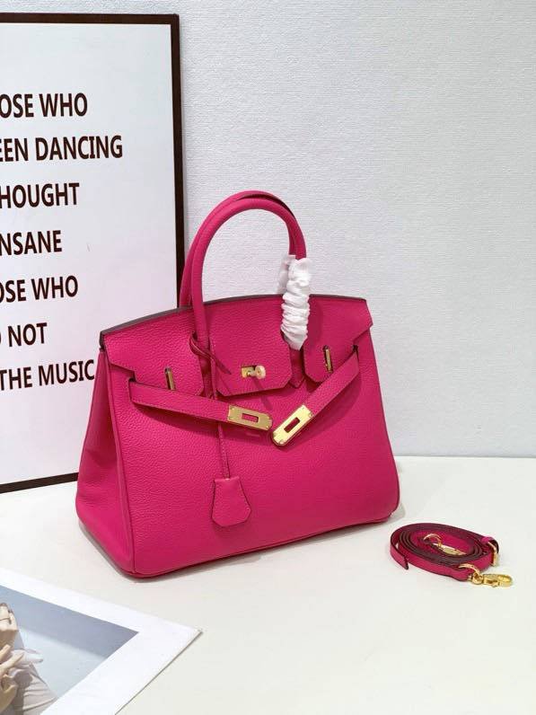 2025- Euro-american Elegant Crocodile Leather Handbag Bag - Birkin 35,deep Pink,palladium Hardware