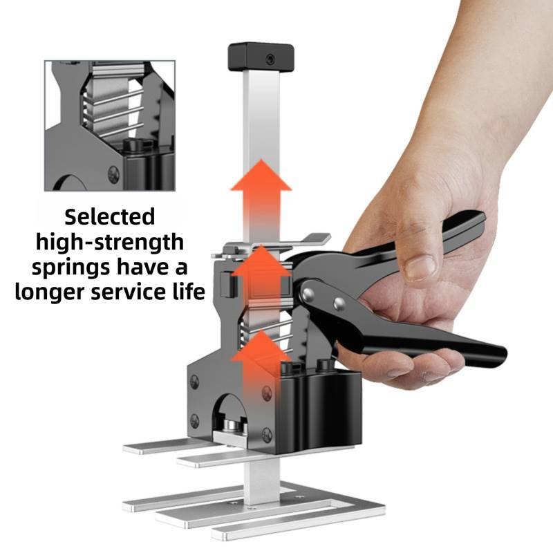 Two-Piece Heavy-Duty Metal Tile Lifter (29cm Max Lift)- Dual-Rod Precision Height Regulator for Large Tiles and Slabs