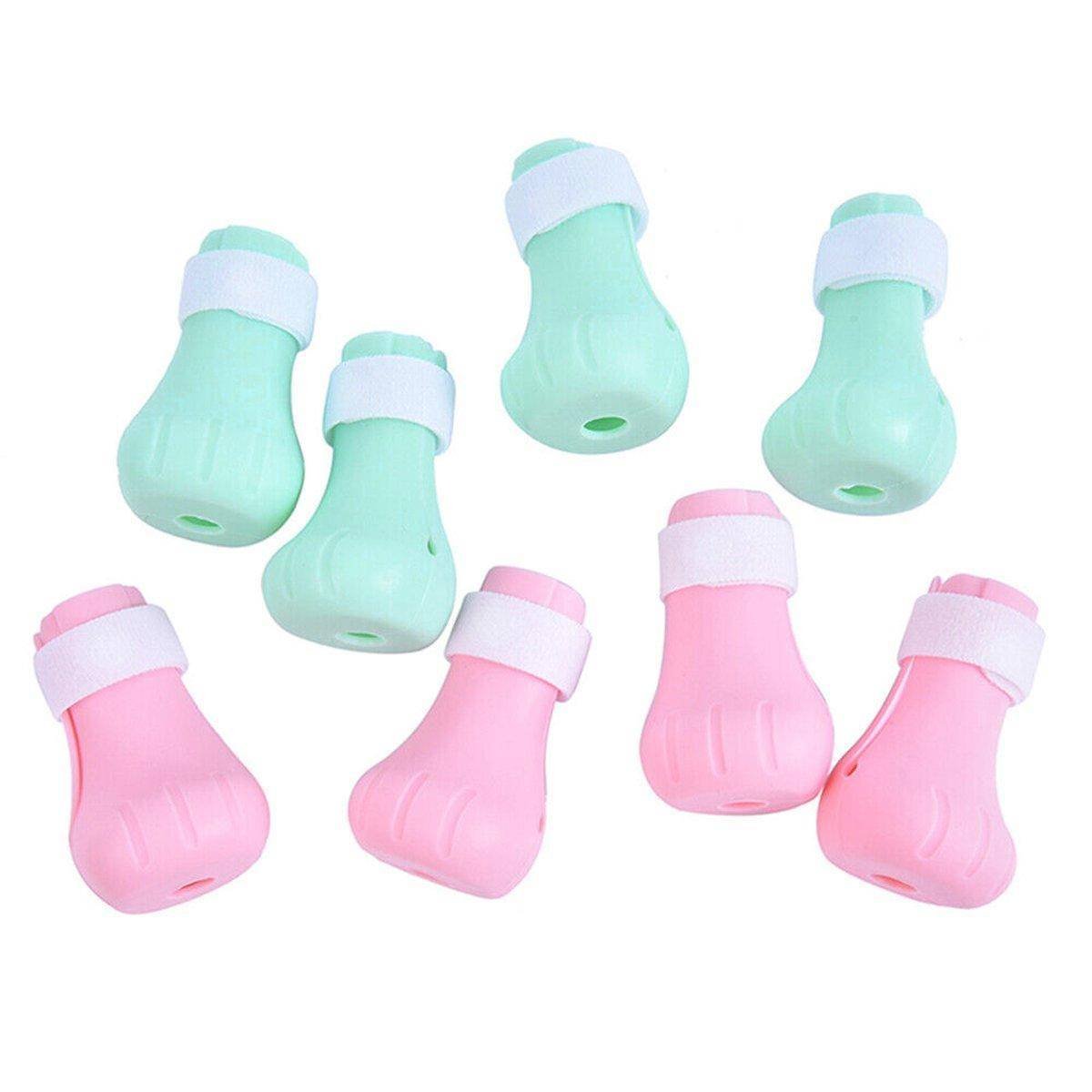 4pcs Cat Bathing Grooming Anti-Scratch Silicone Pet Socks for Bathing Feeding - Green