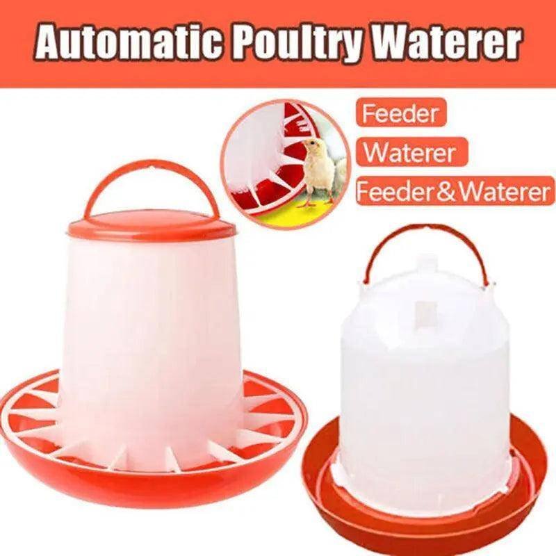 Durable Poultry Feeder and Waterer for Chicken and Chook Farming Use - Feeder
