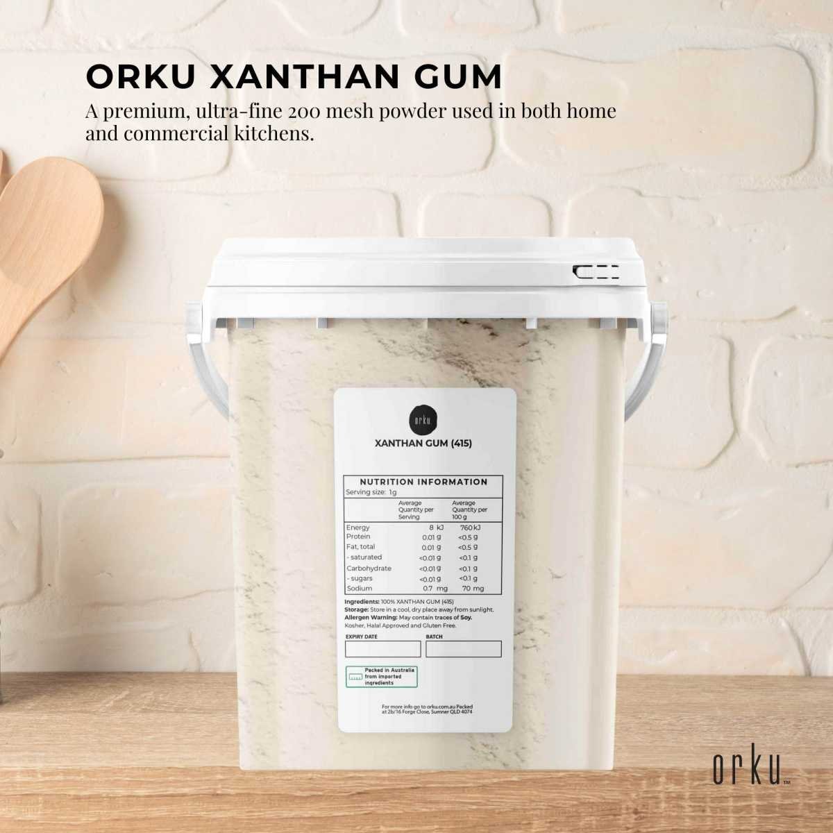 Orku 600g Xanthan Gum Thickener Pure Powder 200 Mesh FCC E415 Food Additive TUB