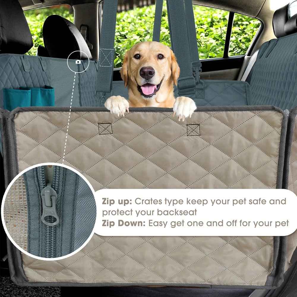 Heavy Duty Dog Car Seat Cover with Side Flaps, Waterproof Pet Back Seat Cover,  Non-Slip  Scratchproof Dog Hammock for Cars, Trucks and SUVs