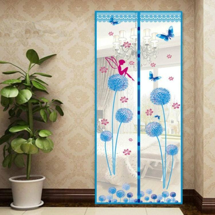 90x210cm Magnetic Summer Mosquito Screen Door Curtain - Baby Blue